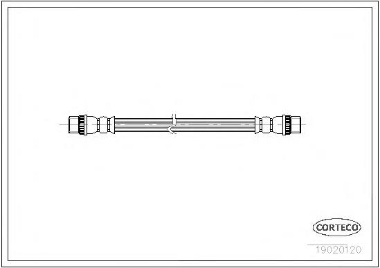 Tubo flexible de frenos trasero 19020120 Corteco