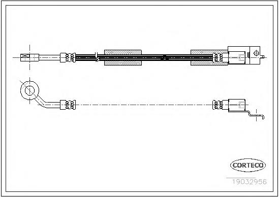 19032956 Corteco tubo flexible de frenos delantero derecho