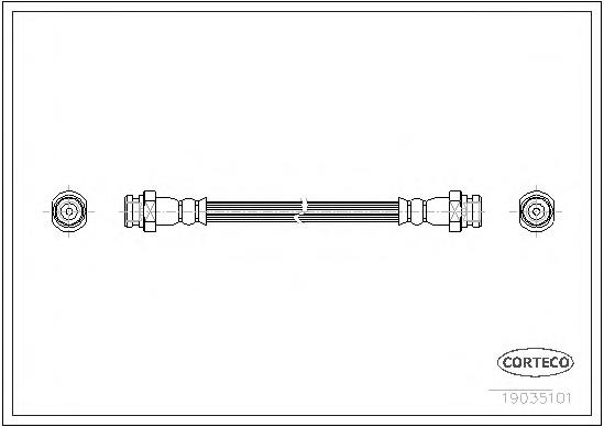 Tubo flexible de frenos trasero 19035101 Corteco