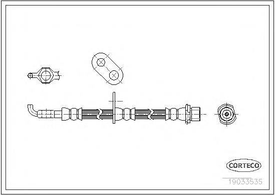 19033535 Corteco tubo flexible de frenos delantero derecho