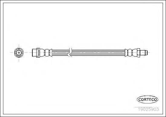 19025903 Corteco tubo flexible de frenos trasero