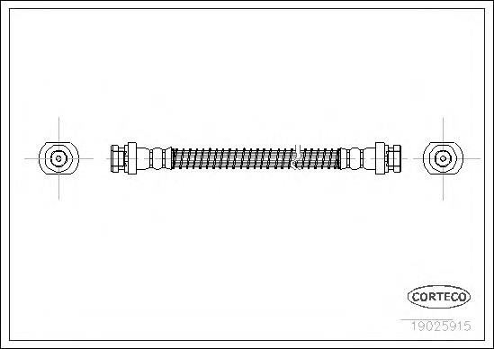 Tubo flexible de frenos trasero 19025915 Corteco