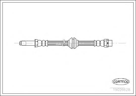 Tubo flexible de frenos delantero Corteco 19026628