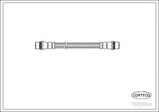 Tubo flexible de frenos trasero derecho 19026699 Corteco