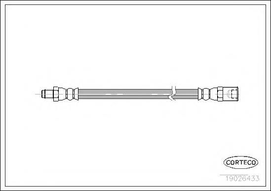 Tubo flexible de frenos trasero 19026433 Corteco