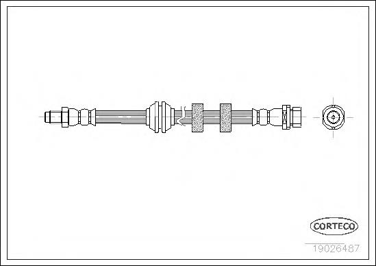 Tubo flexible de frenos delantero Corteco 19026487