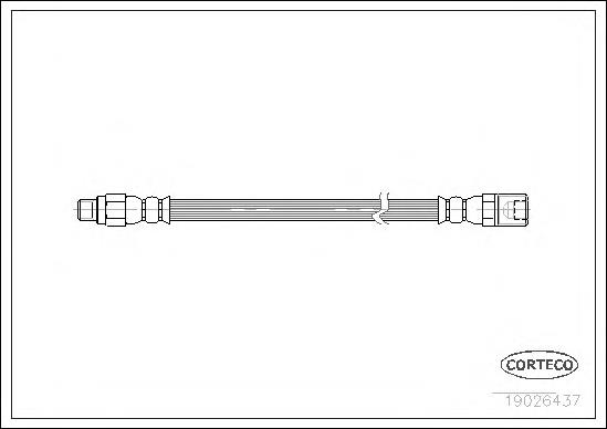 Tubo flexible de frenos trasero 19026437 Corteco