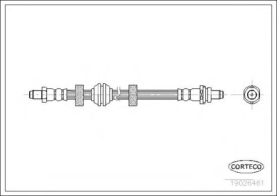 Tubo flexible de frenos trasero 19026461 Corteco