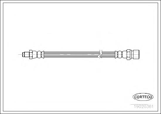 Tubo flexible de frenos trasero 19020361 Corteco
