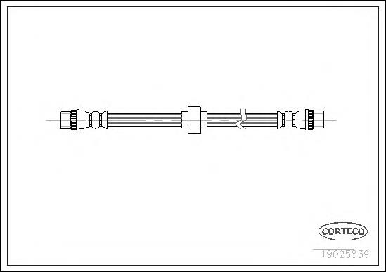 Tubo flexible de frenos trasero 19025839 Corteco