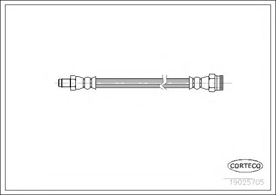 Tubo flexible de frenos trasero 19025705 Corteco