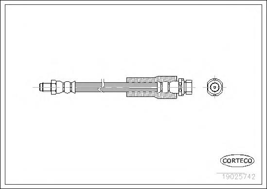 19025742 Corteco latiguillo de freno delantero