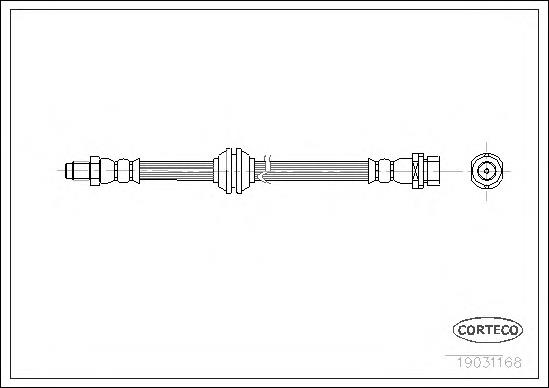 Tubo flexible de frenos trasero 19031168 Corteco