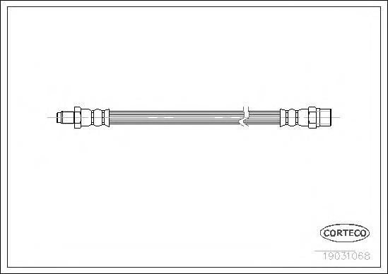 Tubo flexible de frenos trasero derecho 19031068 Corteco