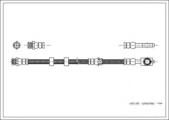 Tubo flexible de frenos delantero Corteco 19031632