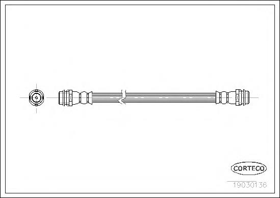 19030136 Corteco tubo flexible de frenos trasero