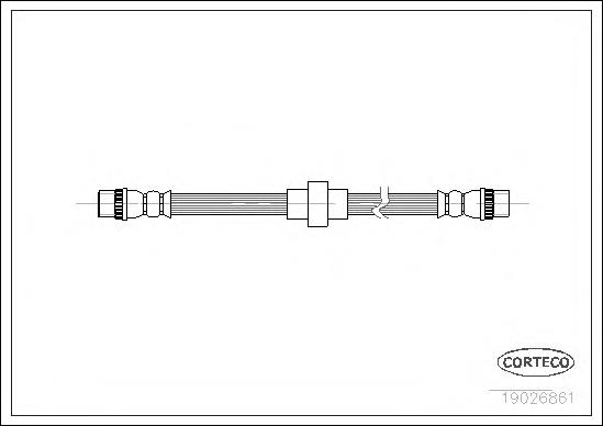 Tubo flexible de frenos trasero izquierdo 19026861 Corteco