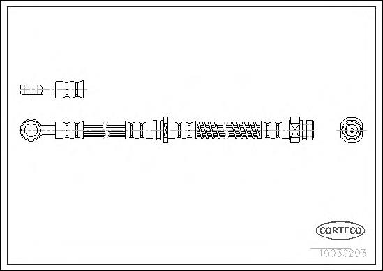 Tubo flexible de frenos delantero Corteco 19030293