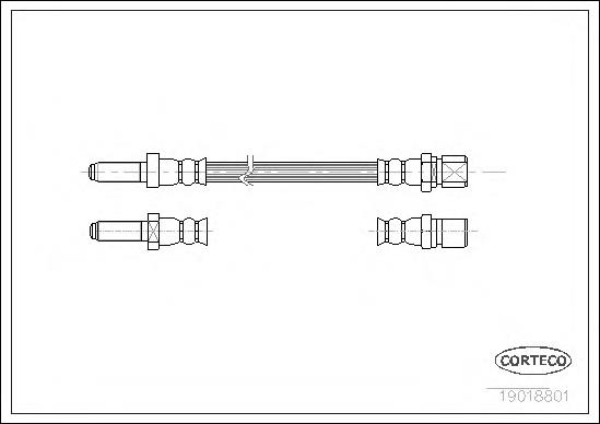 Tubo flexible de frenos trasero izquierdo 19018801 Corteco