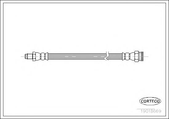 Tubo flexible de frenos trasero 19018669 Corteco