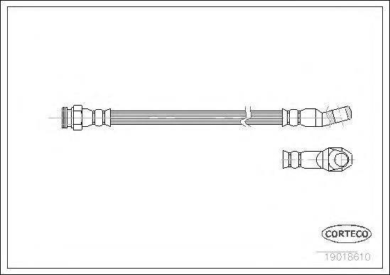 Tubo flexible de frenos trasero 19018610 Corteco