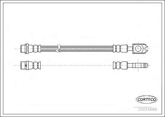 19034688 Corteco tubo flexible de frenos trasero