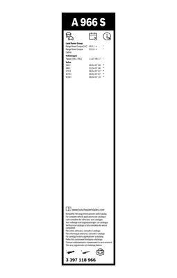 3397118966 BOSCH Juego de limpiaparabrisas de luna delantera, 2 piezas  disponible Vigo