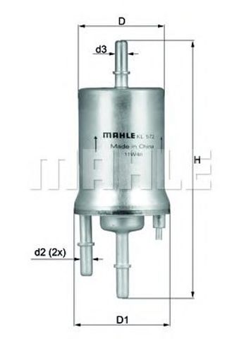 KL572 MAHLE Filtro de combustible  en stock Gandía