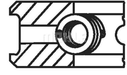 Juego de aros de pistón para 1 cilindro, STD 00366V0 Mahle Original