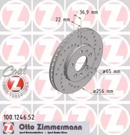 Freno de disco delantero 100124652 Zimmermann