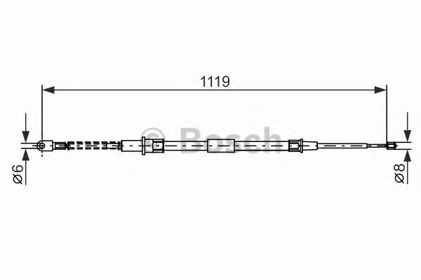 Cable de freno de mano trasero derecho 1987477683 Bosch