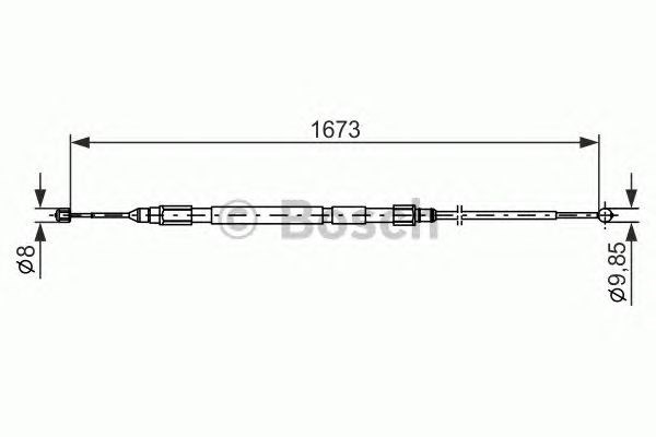 Cable de freno de mano trasero derecho 1987477947 Bosch
