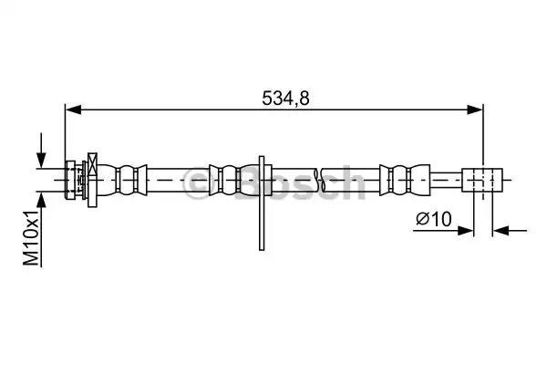 Tubo flexible de frenos delantero izquierdo 1987481851 Bosch