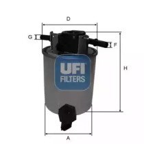 Caja, filtro de combustible 2402001 UFI