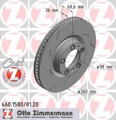 Freno de disco delantero 460158020 Zimmermann