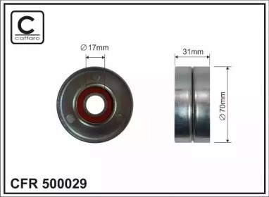 Rodillo, correa trapecial poli V 500029 Caffaro