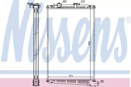 Radiador refrigeración del motor 614420 Nissens