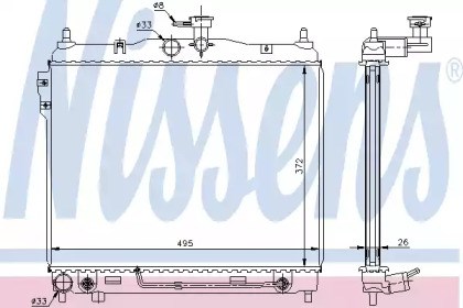 Radiador refrigeración del motor 67487 Nissens