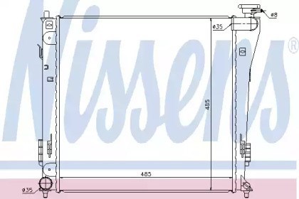 Radiador refrigeración del motor 67551 Nissens