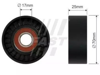 Rodillo, correa trapecial poli V FT44551 Fast