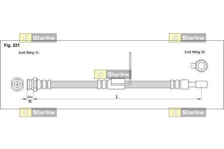 Tubo flexible de frenos delantero izquierdo HAAM1212 Starline