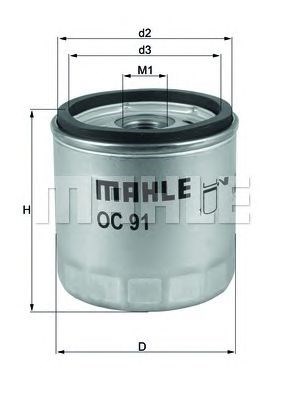 Filtro de aceite OC91D1 Mahle Original