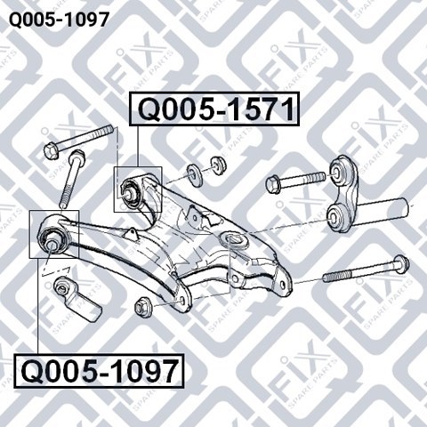 Suspensión, brazo oscilante trasero inferior Q0051097 Q-fix