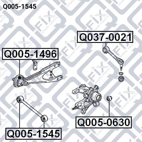 Silentblock de brazo suspensión trasero transversal Q0051545 Q-fix