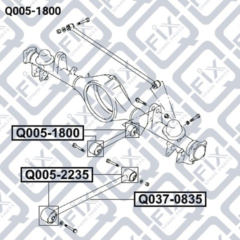 Suspensión, brazo oscilante, eje trasero, superior Q0051800 Q-fix