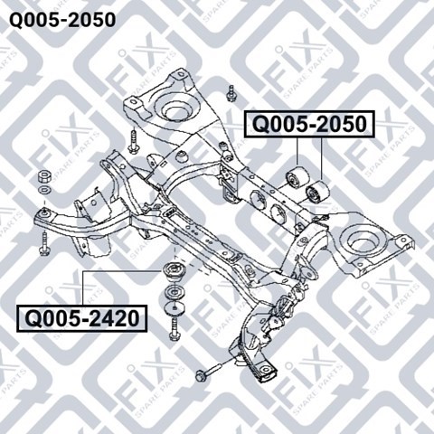 Suspensión, cuerpo del eje trasero Q0052050 Q-fix