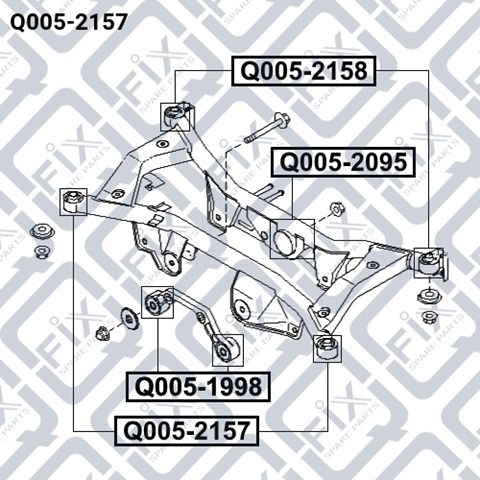 Suspensión, cuerpo del eje trasero Q0052157 Q-fix