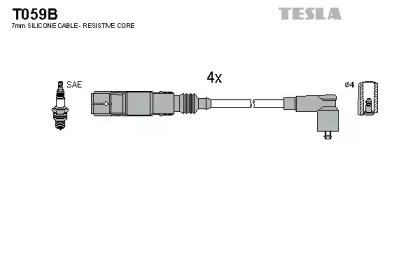 Juego de cables de encendido T059B Tesla