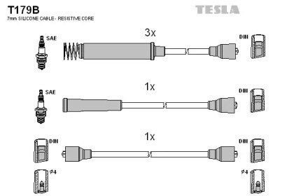 Juego de cables de encendido T179B Tesla