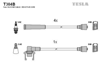 Juego de cables de encendido T304B Tesla